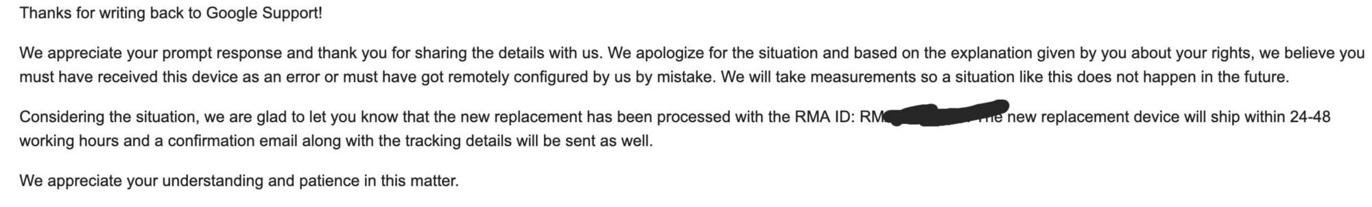 We apologize they said.
