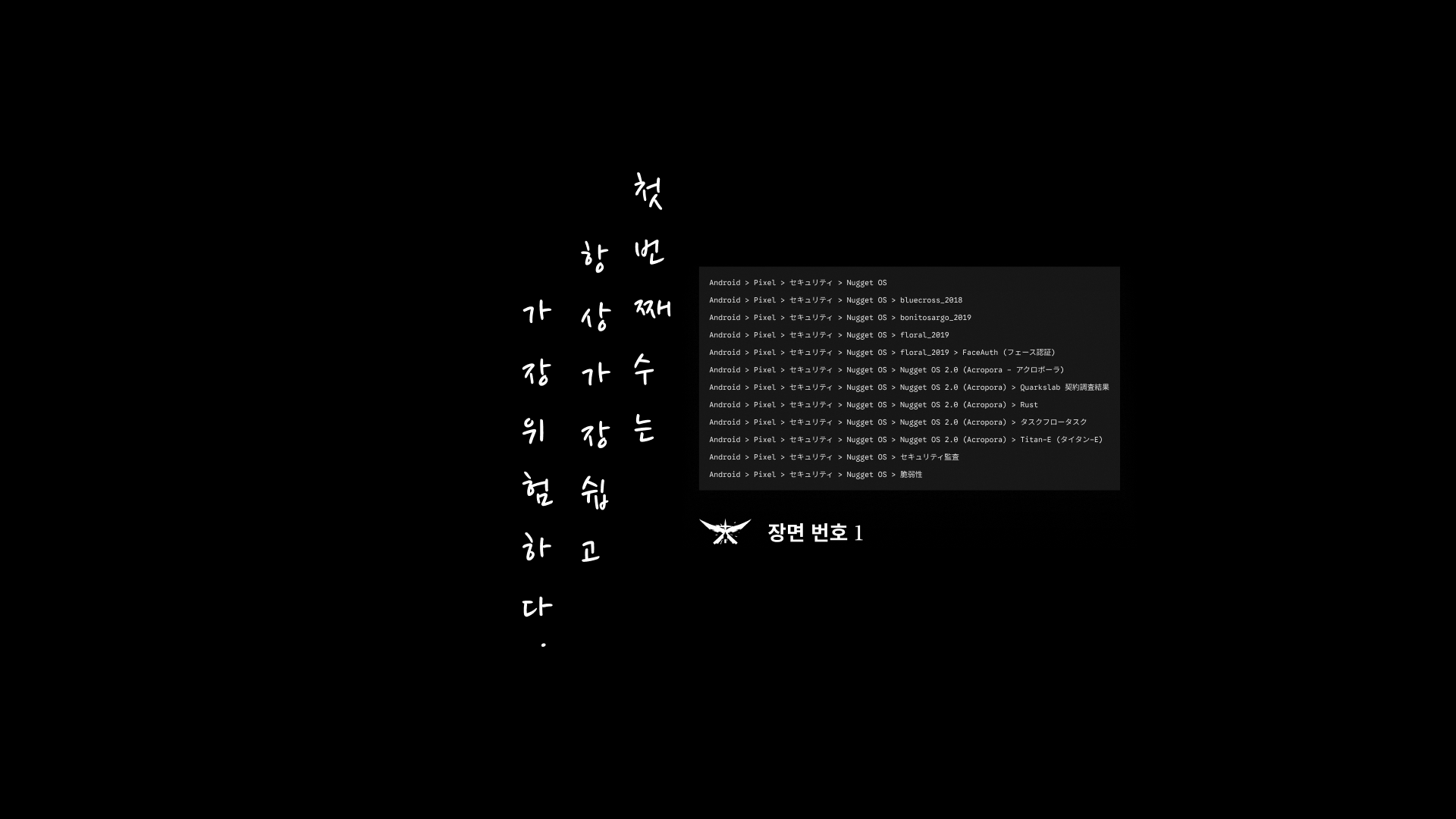 Cheot beonjjae su neun hangsang gajang swibgo gajang wiheomhada. Jangmyeon beonho 1.
